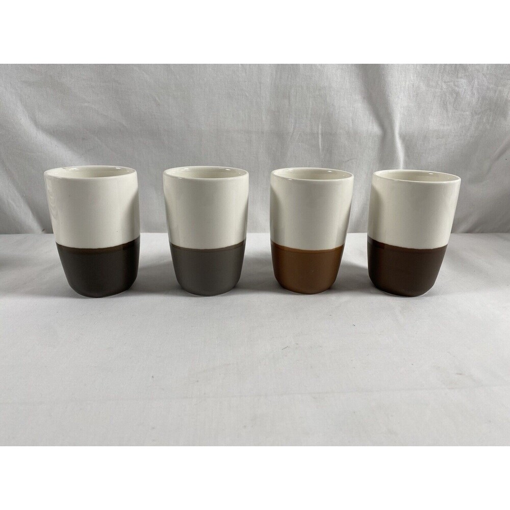 Lot of 4 Starbucks 2012 Porcelain Sipper No Handle Espresso Tea Cup